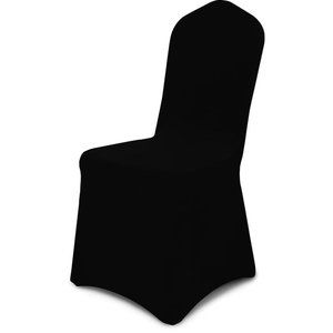 25 pack Black Spandex Wedding Dining Chair Fabric Covers Arched Front Slipcovers